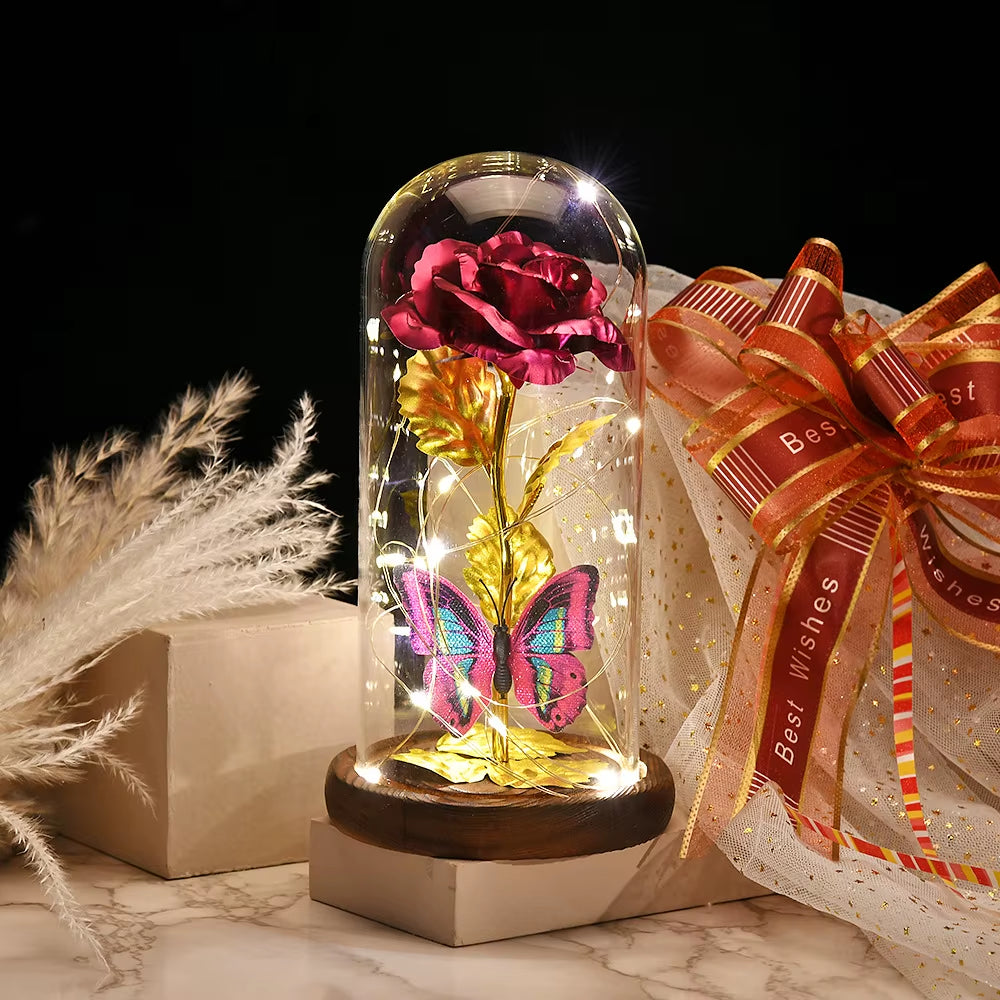 Forever Preserved Real Rose in Glass Dome Women Valentines Day Gifts Eternal Flower for Mother'S Day Anniversary Birthday