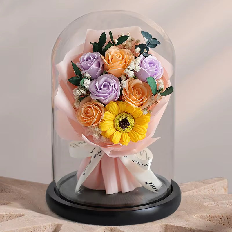Forever Preserved Real Rose in Glass Dome Women Valentines Day Gifts Eternal Flower for Mother'S Day Anniversary Birthday