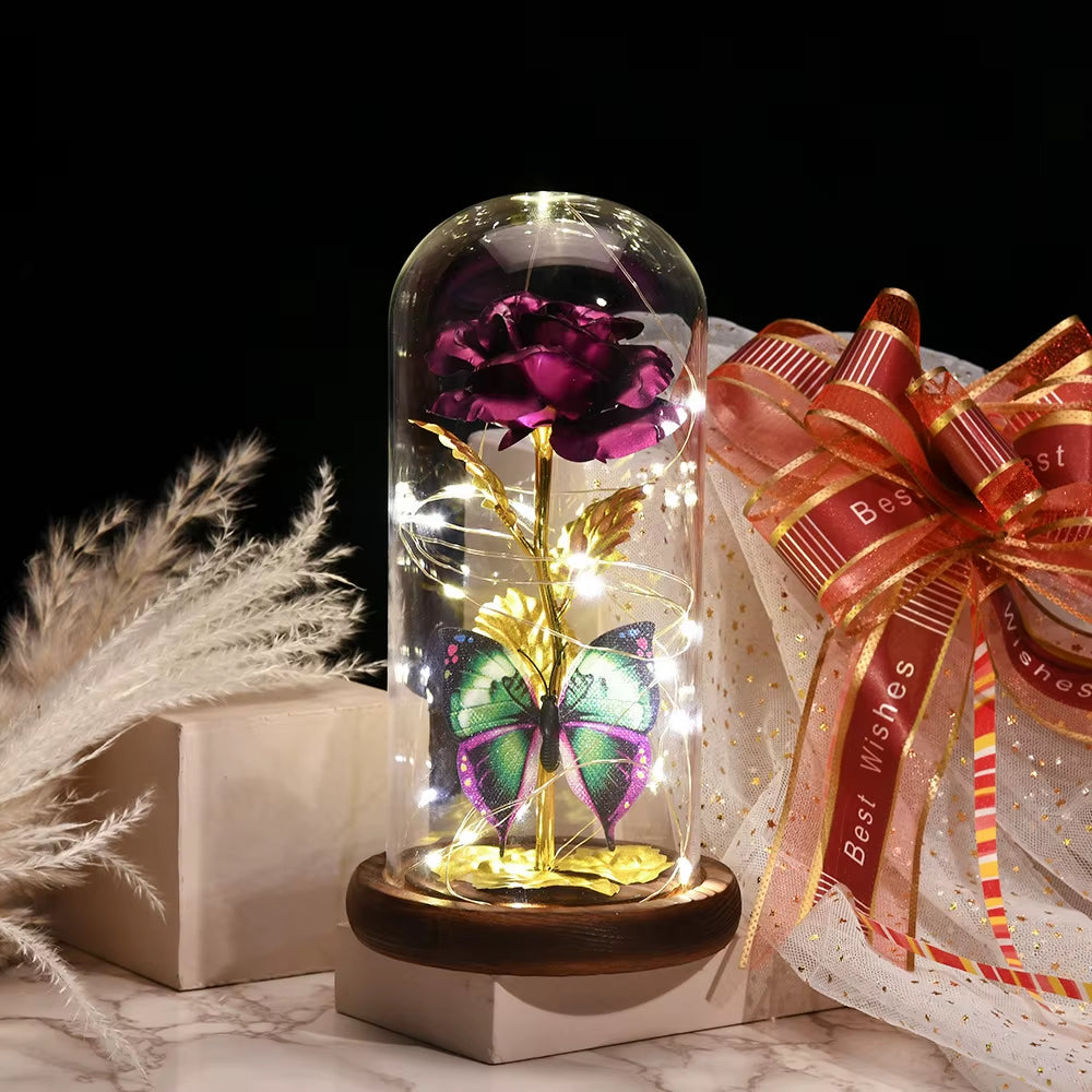 Forever Preserved Real Rose in Glass Dome Women Valentines Day Gifts Eternal Flower for Mother'S Day Anniversary Birthday