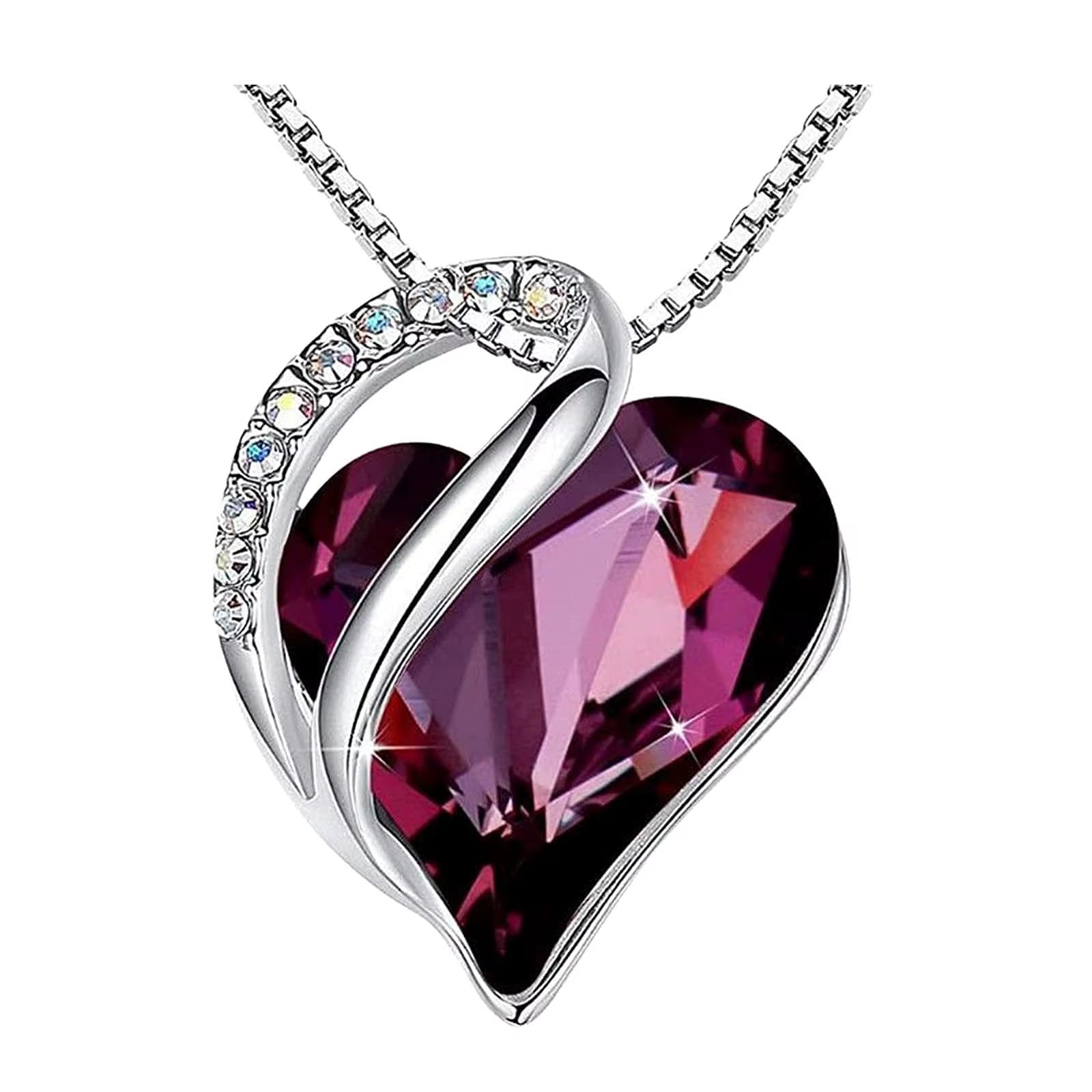 Fashion Zircon Double Heart Pendant Necklace for Women Valentine Gift Rhinestone Love Heart Chain Party Jewelry Lady Girlfriend