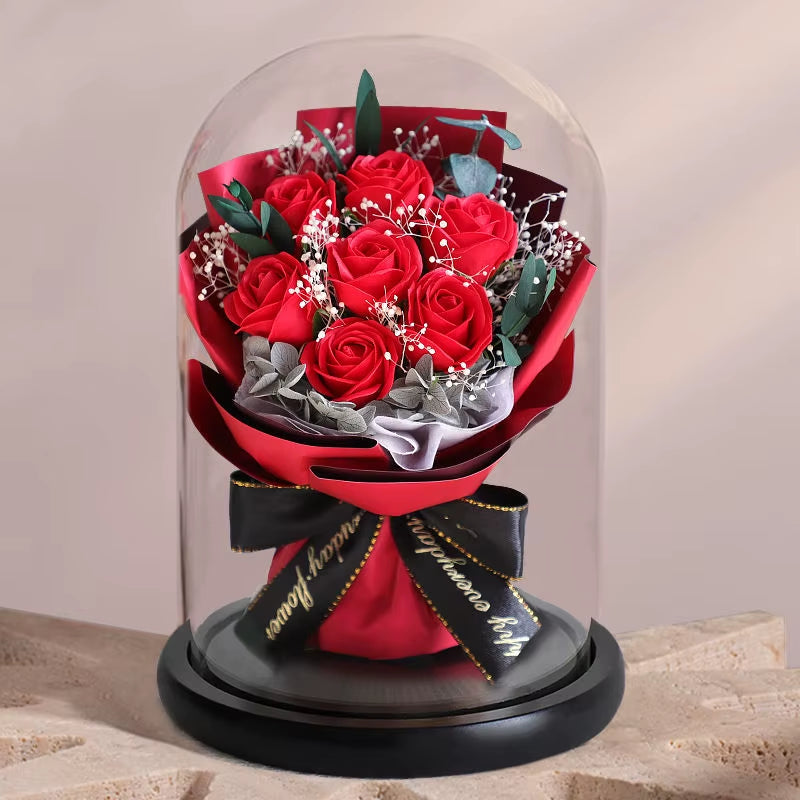 Forever Preserved Real Rose in Glass Dome Women Valentines Day Gifts Eternal Flower for Mother'S Day Anniversary Birthday