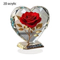 Acrylic Red Roses Decorations for Home Office Desk Enhance Visual Effects New Holiday Gift Ideas Artificial Blooming Plant Decor