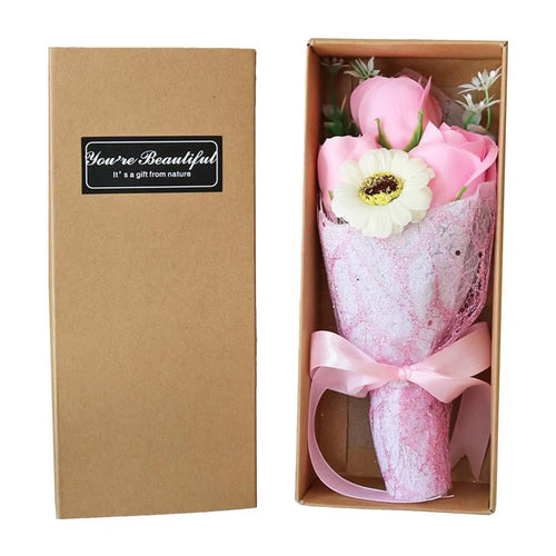 Creative Scented Artificial Soap Flowers Rose Bouquet Carnation Bunch Gift Box Simulation Rose Mother'S Day Birthday Gift Decor