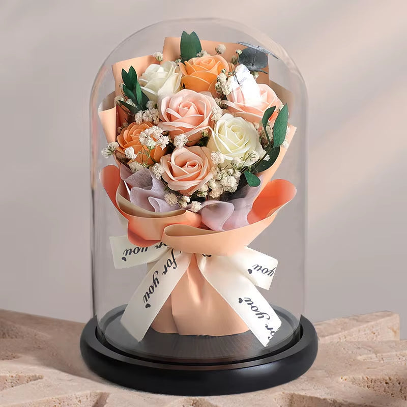 Forever Preserved Real Rose in Glass Dome Women Valentines Day Gifts Eternal Flower for Mother'S Day Anniversary Birthday